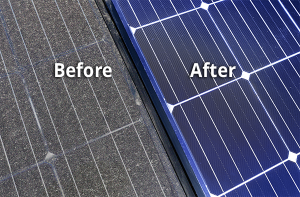 Comparação de Efeito Limpado do painel solar